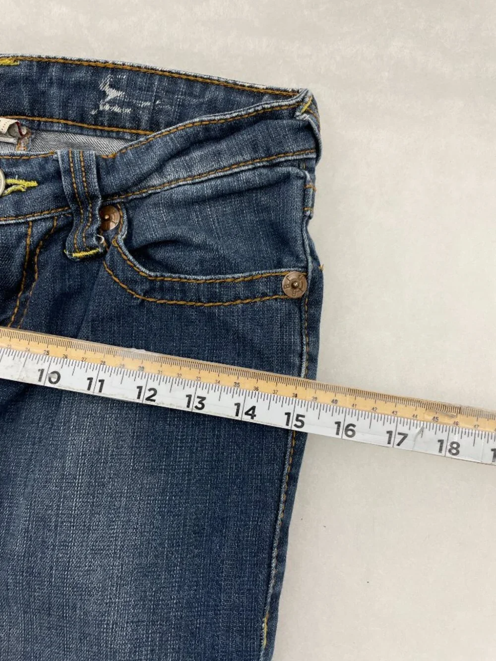 True Religion Joey Big T Flare Leg Blue Jeans USA Made Vintage 28 Women's 28x31 - Picture 9 of 13